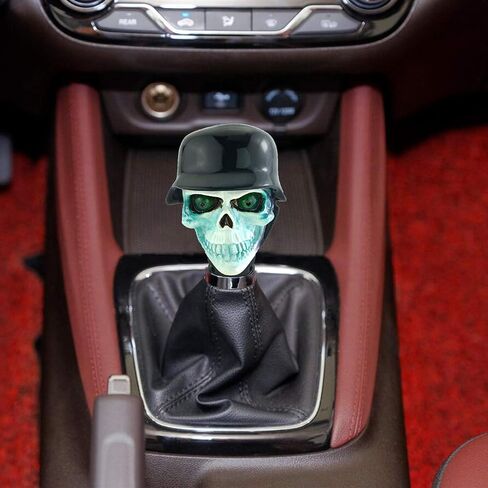 Arenbel Soldier Skull Racing Shift Lever Knob استبدال الهيكل العظمي والعتاد سرعة شيفتر عصا مقبض مناسب للسيارات اليدوية، أسود in Saudi Arabia