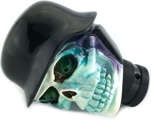 Arenbel Soldier Skull Racing Shift Lever Knob استبدال الهيكل العظمي والعتاد سرعة شيفتر عصا مقبض مناسب للسيارات اليدوية، أسود in Saudi Arabia