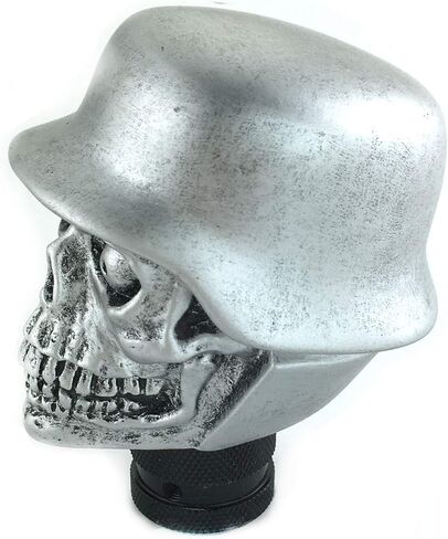 Arenbel Soldier Skull Racing Shift Lever Knob استبدال الهيكل العظمي والعتاد سرعة شيفتر عصا مقبض مناسب للسيارات اليدوية، أسود in Kuwait