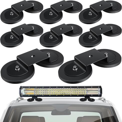 Shimeyao 4 Pcs Magnetic Base Light Bar Mounts Work Light Mount Brackets Magnetic LED Light Bar Mount Universal Magnet Mount Holder with Rubber Pad for Off Road SUV Truck Lamp Roof Light Bar Fog Light in Kuwait