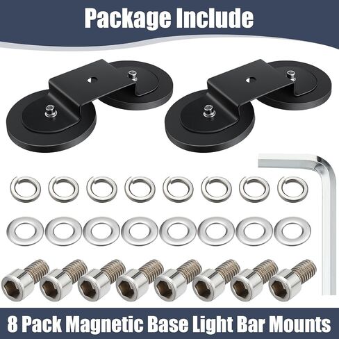 Shimeyao 4 Pcs Magnetic Base Light Bar Mounts Work Light Mount Brackets Magnetic LED Light Bar Mount Universal Magnet Mount Holder with Rubber Pad for Off Road SUV Truck Lamp Roof Light Bar Fog Light in Kuwait
