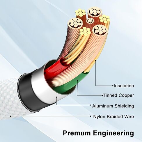 سلك كابل Carplay للسيارة لهاتف iPhone 16/16 Plus/16 Pro/16 Pro Max/15/15 Plus/15 Pro/15 Pro Max، iPad Pro 12.9/11، iPad Air 4/5، iPad Mini 6، 3 حزم 3.3 قدم كابل شحن سيارة مجدول من النايلون من USB A إلى USB C in Kuwait