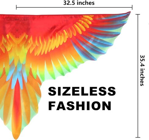 iROLEWIN Bird-Wings-Parrot-Costume for Adults Mardi Gras Headband for Women Feather Cape Big Eagle Dress-Up Shawl Party Gifts in Kuwait