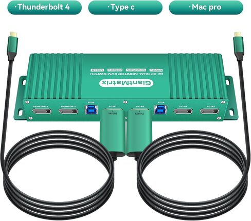HDMI KVM Switch 1 شاشات 2 أجهزة كمبيوتر EDID Emulator 4K 60 هرتز kvm Switch hdmi 2K 144 هرتز EDID نسخة hdmi 2.0 kvm edid Clone 3440*1440 100hz 2 Port hdmi kvm Switch edid usb3.0 GiantMatrix in Saudi Arabia