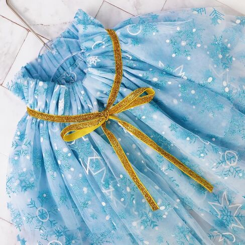 xepst ندفة الثلج الأميرة كيب الأميرة عباءة مع عصابات الرأس للفتيات، الأميرة يتوهم اللباس الملحقات الأميرة اللباس لعيد الهالوين عيد الميلاد زي كرنفال حفلة عيد ميلاد تأثيري in Kuwait