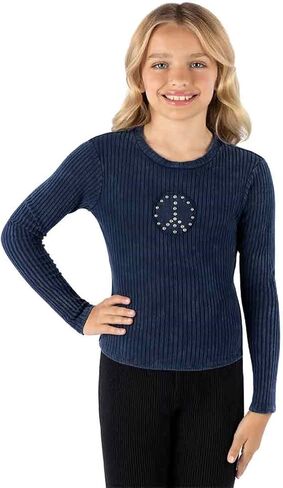 Speechless Girls' Long Sleeve Chunky Rib Jersey Top in Saudi Arabia