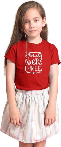 Young Wild and Three - Toddler Clothes - 3 Years Old Birthday Tshirt Funny Outfit Cute Kid Shirt in Kuwait