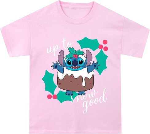 Disney Christmas Lilo and Stitch T Shirt | Stitch Christmas Girls Tshirt | Lilo and Stitch Gifts for Girls in Saudi Arabia