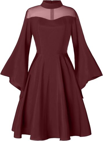 Abaowedding Gothic Witchy Dress for women Medieval Costume Victorian Dress Mesh Bell Sleeves Cocktail Halloween Vintage Dress in Saudi Arabia