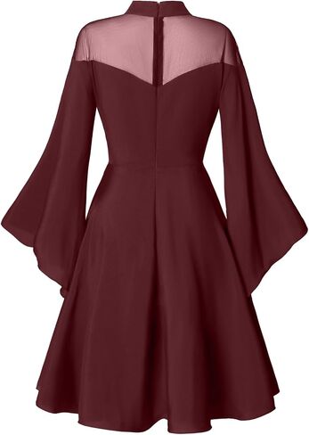 Abaowedding Gothic Witchy Dress for women Medieval Costume Victorian Dress Mesh Bell Sleeves Cocktail Halloween Vintage Dress in Saudi Arabia