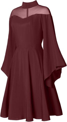 Abaowedding Gothic Witchy Dress for women Medieval Costume Victorian Dress Mesh Bell Sleeves Cocktail Halloween Vintage Dress in Saudi Arabia