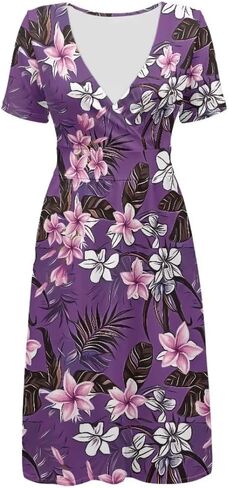 Music Piano Keys Women's Summer Short Sleeve V-Neck Dress Casual Midi Sundresses in Saudi Arabia