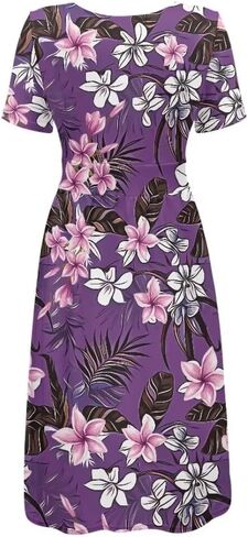 Music Piano Keys Women's Summer Short Sleeve V-Neck Dress Casual Midi Sundresses in Saudi Arabia