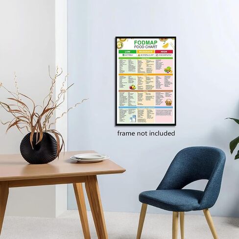Fodmap lbs Food List Chart Canvas Wall Art Low Fodmap Treats Nutrition Guide Poster Gut Health Meal Plan Prints Gluten Free Diet Prep Grocery Wall Decor for Kitchen Restaurant 12x16in Unframed in Saudi Arabia