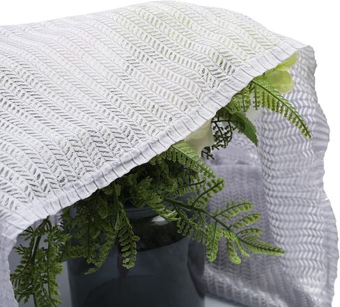 2 Pcs Sheer Valance Curtain White Rod Pocket Sheer Voile Lace Striped Knitted Semi Sheer Window Treatment for Kitchen Cafe Dinning Bath Room, 60 x 18 Inch in Saudi Arabia