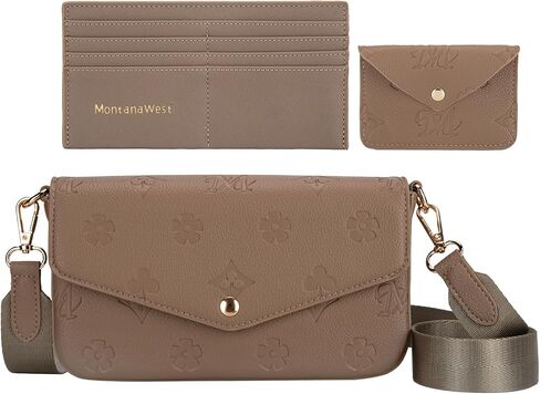 Montana West 3PCS Crossbody Purse and Wallet Set for Women with Adjustable Strap in Saudi Arabia