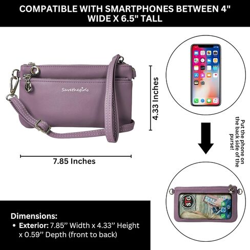 Save the Girls Cell Phone Purse - Touch Screen Women’s Crossbody Bag - Clutch Purses for Women (Bella) in Saudi Arabia
