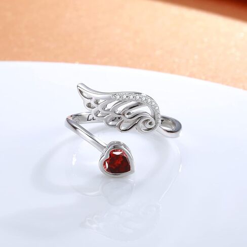 جوهرة الميلاد الجناح قلادة وخاتم 925 فضة جارديان الملاك الجناح قلادة على شكل ريشة قلادة مجوهرات هدية للنساء الفتيات in Kuwait