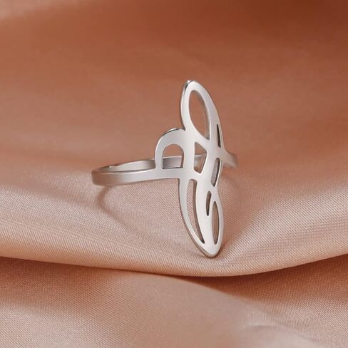 Witches Knot Ring Celtic Knot Ring Witchcraft Stainless Steel Geometric Witch Knot Ring Wiccan Finger Rings Wedding Band Stackable Ring Jewelry for Women Men in Saudi Arabia