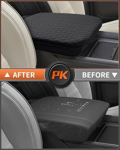 Custom Fit for Center Console Cover 2019-2024 GMC Sierra 1500/Chevy Silverado 1500 2500HD 3500HD Armrest Cushion Pad Cover PU Leather Sierra Silverado Accessories Anti-Scratch Black in Saudi Arabia