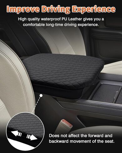 Custom Fit for Center Console Cover 2019-2024 GMC Sierra 1500/Chevy Silverado 1500 2500HD 3500HD Armrest Cushion Pad Cover PU Leather Sierra Silverado Accessories Anti-Scratch Black in Saudi Arabia