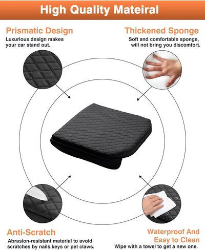 Custom Fit for Center Console Cover 2019-2024 GMC Sierra 1500/Chevy Silverado 1500 2500HD 3500HD Armrest Cushion Pad Cover PU Leather Sierra Silverado Accessories Anti-Scratch Black in Saudi Arabia