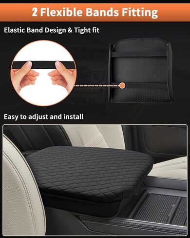 Custom Fit for Center Console Cover 2019-2024 GMC Sierra 1500/Chevy Silverado 1500 2500HD 3500HD Armrest Cushion Pad Cover PU Leather Sierra Silverado Accessories Anti-Scratch Black in Saudi Arabia