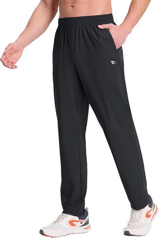 BALEAF Men's Workout Pants Lightweight Running Athletic Joggers with Zipper Pockets Tapered Quick Dry Sweatpants UPF50+ in Saudi Arabia