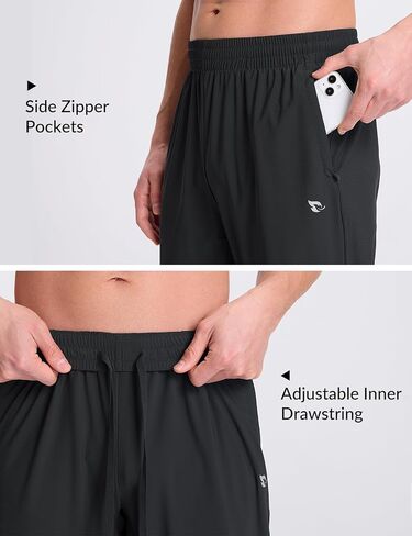 BALEAF Men's Workout Pants Lightweight Running Athletic Joggers with Zipper Pockets Tapered Quick Dry Sweatpants UPF50+ in Saudi Arabia