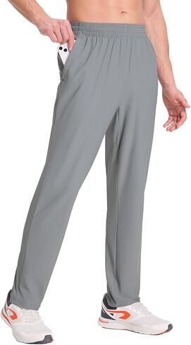 BALEAF Men's Workout Pants Lightweight Running Athletic Joggers with Zipper Pockets Tapered Quick Dry Sweatpants UPF50+ in Saudi Arabia