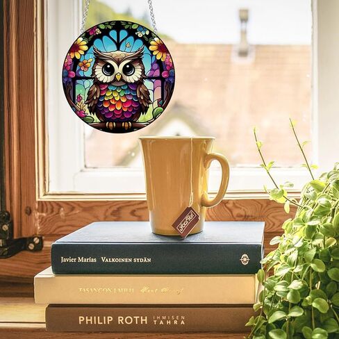 ykendz فلامنغو الاكريليك نافذة الشنق، 11.8in ساحة زخرفة الاكريليك الجدار الملون لوحات ديكور نافذة ديكور فني لغرفة النوم مكتب حديقة المطبخ (فلامنغو) in Kuwait