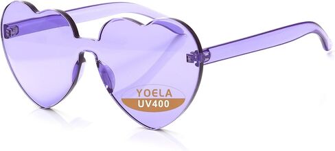 OLIN Heart Thick Oversized Rimless Sunglasses One Piece Eyewear Colored Sunglasses for Women in Saudi Arabia