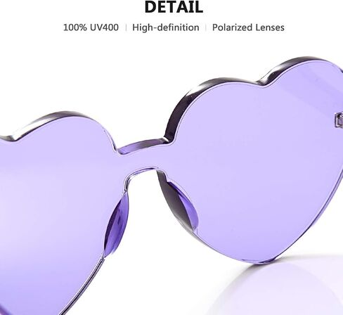 OLIN Heart Thick Oversized Rimless Sunglasses One Piece Eyewear Colored Sunglasses for Women in Saudi Arabia