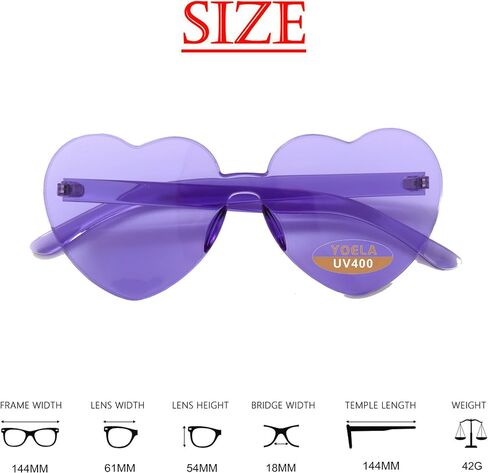 OLIN Heart Thick Oversized Rimless Sunglasses One Piece Eyewear Colored Sunglasses for Women in Saudi Arabia