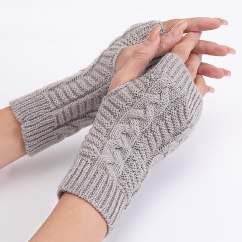 Unisex Knitted Gloves Half-Finger-Mittens - Winter Fingerless Mittens Warm Stretchy Winter-Gloves for Outdoor in Saudi Arabia