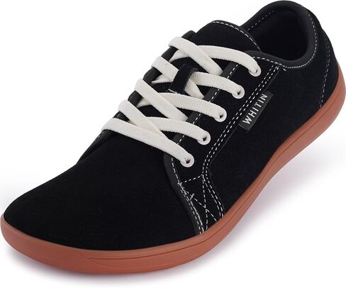 WHITIN Men's Wide Genuine Leather Barefoot Shoes | Minimalist Fashion Sneakers | Zero Drop Sole in Kuwait