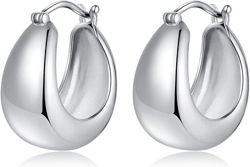925 Sterling Silver Hoop Earring for Women Big Round Hoops Paved Cubic Zirconia Diamond 10MM 20MM 25MM 28MM in Kuwait