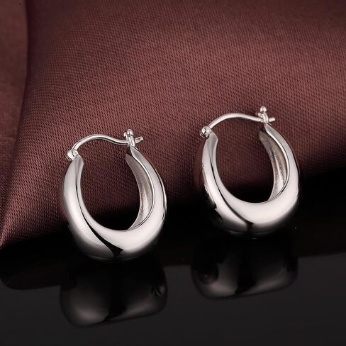 925 Sterling Silver Hoop Earring for Women Big Round Hoops Paved Cubic Zirconia Diamond 10MM 20MM 25MM 28MM in Kuwait
