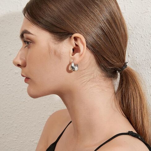 925 Sterling Silver Hoop Earring for Women Big Round Hoops Paved Cubic Zirconia Diamond 10MM 20MM 25MM 28MM in Kuwait