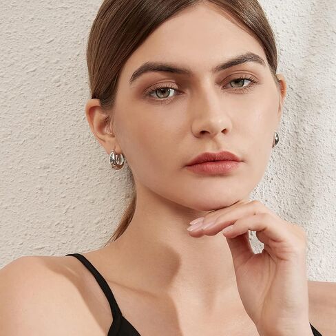 925 Sterling Silver Hoop Earring for Women Big Round Hoops Paved Cubic Zirconia Diamond 10MM 20MM 25MM 28MM in Kuwait