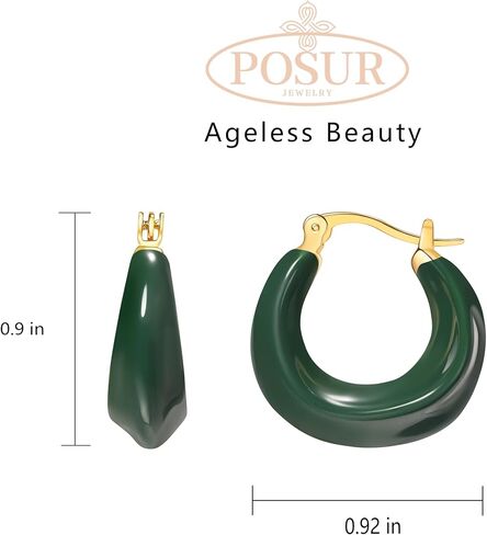 Simple Enamel 18K Gold Plated Hoop earrings for women in Saudi Arabia
