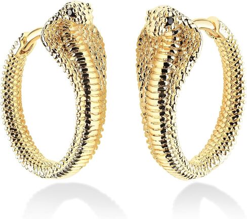 FETTERO Women Earrings Gold Plated Huggie Hoop Earrings Delicate Small Dainty Earings Snake Ball CZ Hoops for Women in Kuwait