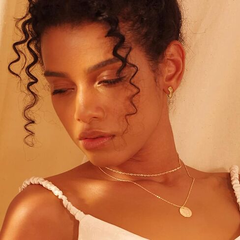 FETTERO Women Earrings Gold Plated Huggie Hoop Earrings Delicate Small Dainty Earings Snake Ball CZ Hoops for Women in Kuwait