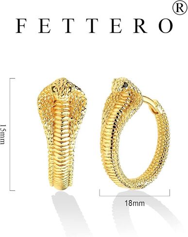 FETTERO Women Earrings Gold Plated Huggie Hoop Earrings Delicate Small Dainty Earings Snake Ball CZ Hoops for Women in Kuwait