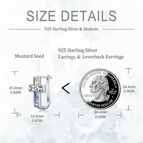 Abalone Mountain Celtic Hoop Earrings for Women 925 Sterling Silver Christian Earrings Mustard Seed Jewelry Gifts Mother's Day in Kuwait
