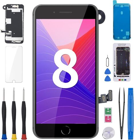 لاستبدال شاشة iPhone 8 مقاس 4.7 بوصة باللون الأبيض مع شاشة LCD لزر الصفحة الرئيسية لهاتف iPhone SE 2nd 2020 محول رقمي ثلاثي الأبعاد طقم إصلاح مجموعة أدوات إصلاح مستشعر الكاميرا الأمامية A1863 A1905 A1906 in Kuwait