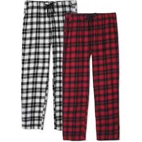 DAVID ARCHY 2 Pack Women Plaid Pajama Pants Lounge Comfy Cotton Flannel Pajama Bottoms Drawstring Pj Pants with Pockets