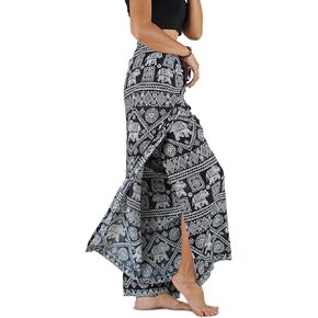 Your Cozy Women's Wide Leg Palazzo Pants for Yoga Lounge Hippie Harem Flowy Trousers Adjustable Waist Size 27-35 Inch.