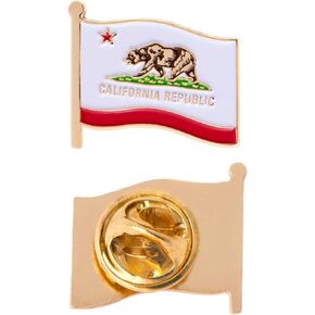 Desert Cactus California Lapel Pin CA Cal State Enamel Made of Metal Souvenir Hat Men Women Patriotic Californian (Waving Flag Lapel Pin)