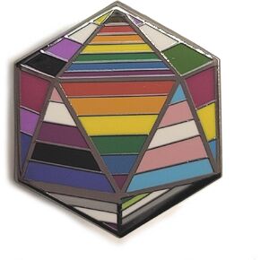 Rainbow Pride Flag d20 RPG Dice Enamel Pin Trans Bi Pan Ace Genderfluid Pride Flag